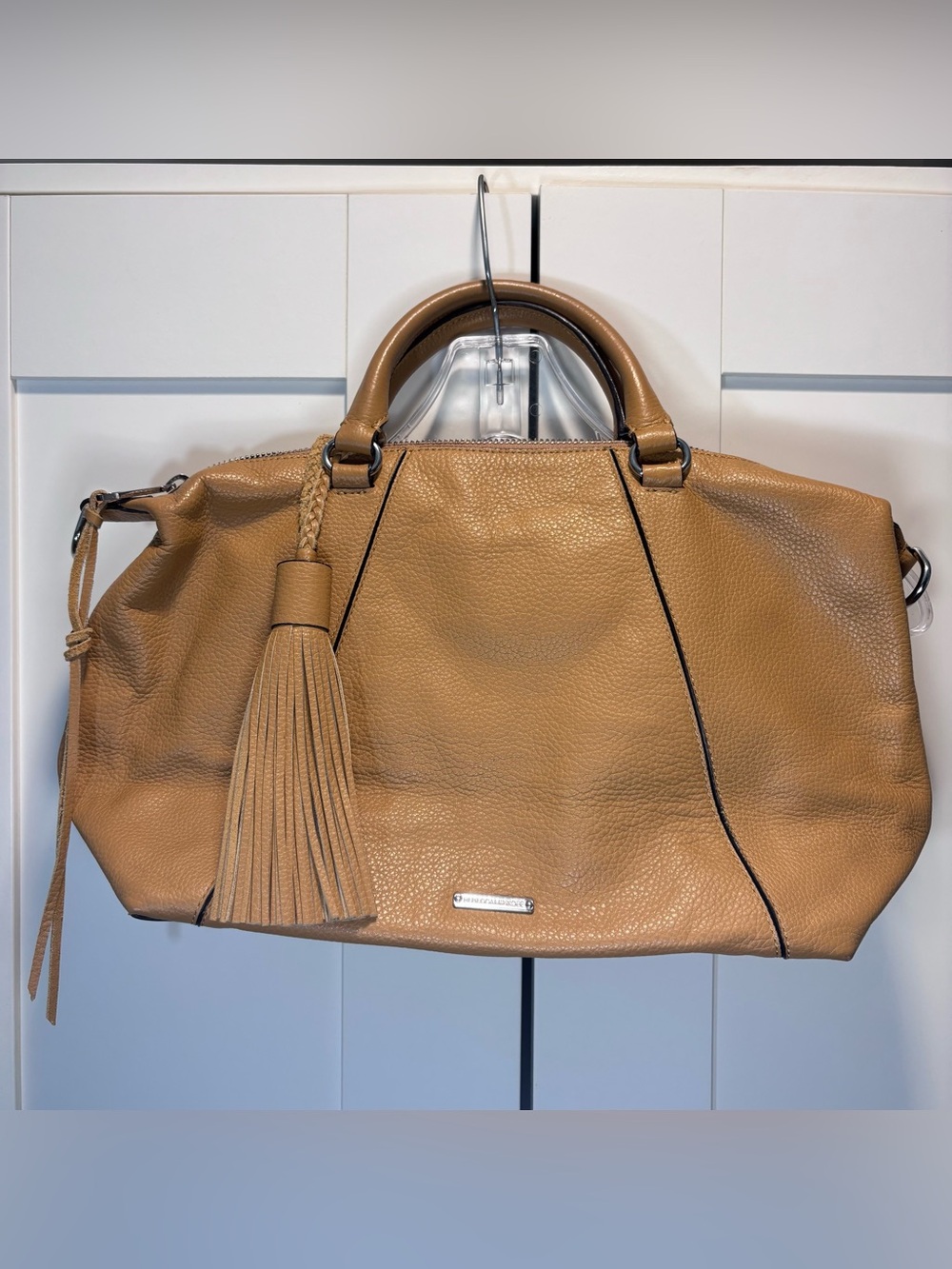 Rebecca Minkoff Isobel Purse top handle Shoulder Bag handbag tote Tan zipper top